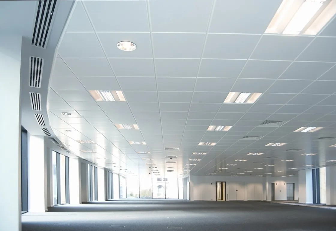 Large suspended ceiling installation with lighting, electrics and fire protection, installed in a large office block in Telford