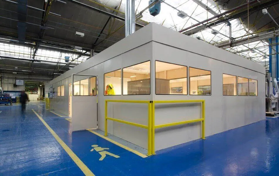 Steel Partitioning with impact protection, installed in a warehouse in Shropshire